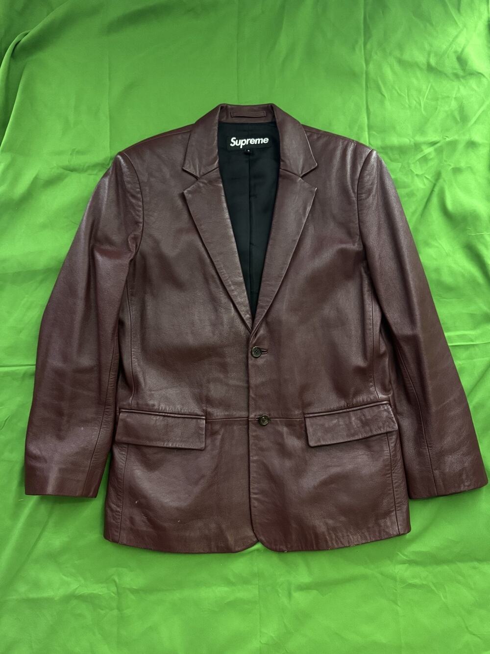 Supreme Leather Blazer 'Brown' - FW22J65 SMALL